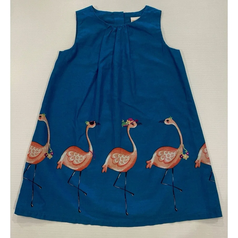 Gymboree Sunny Adventure Girls Summer Flamingo Dress Size 3T Zoo Animal‎ Kingdom